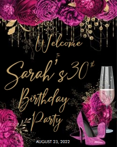 Pink Glitter Shoes Welcome Sign 24x30 design preview