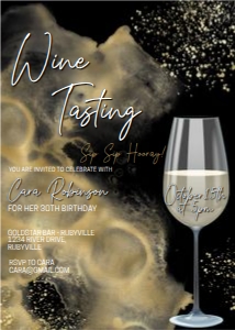 Wine Tasting White Birthday Invitation design preview
