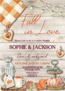 Fall Harvest Engagement Invitation design preview