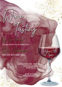 Wine Tasting Red Birthday Invitation design preview