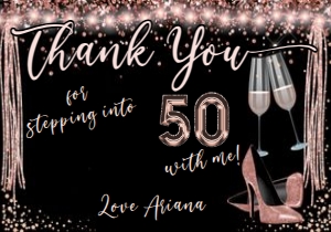 Stepping Into Champagne Thank You Card design preview
