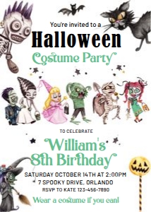 Halloween Kids Costume Party Invitation: Halloween Kids Costume Party Invitation