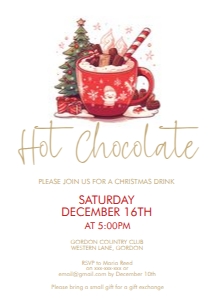 Hot Chocolate Christmas Invitation: Hot Chocolate Christmas Invitation