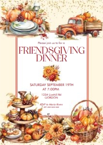 Friendsgiving Dinner Food Invitation: Friendsgiving Dinner Food Invitation