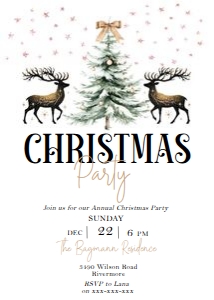 Christmas Trees and Reindeer Invitiation: Christmas Trees and Reindeer Invitiation