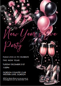 Pink Champagne New Years Eve Invitation: Pink Champagne New Years Eve Invitation