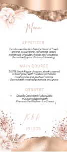 Rosegold White Floral Menu 4x9 design preview