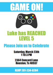 Video Game Invite design preview