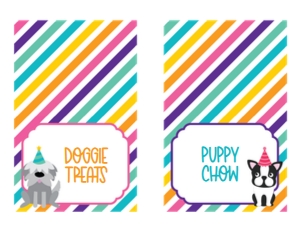 Puppy Party Food Card Pink design preview