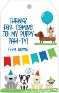 Puppy Party Tag Blue design preview