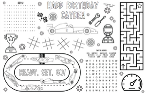 Race Car Coloring Mat design preview