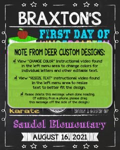 Back to School Sign Editable Template | Books First Day of Kindergarten Printable Chalkboard Poster | Corjl Instant Download Template design preview