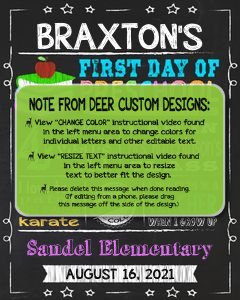 Back to School Sign Editable Template | Books First Day of Preschool Printable Chalkboard Poster | Corjl Instant Download Template design preview