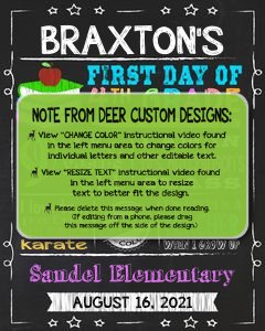 Back to School Sign Editable Template | Books First Day of 4th Grade Printable Chalkboard Poster | Corjl Instant Download Template | Fourth design preview