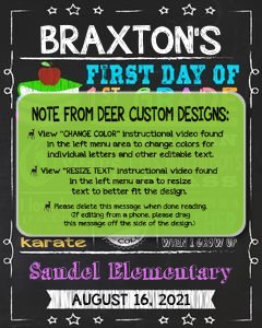 Back to School Sign Editable Template | Books First Day of 1st Grade Printable Chalkboard Poster | Corjl Instant Download Template design preview