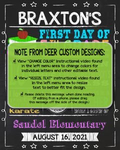 Back to School Sign Editable Template | Books First Day of 5th Grade Printable Chalkboard Poster | Corjl Instant Download Template | Fifth design preview