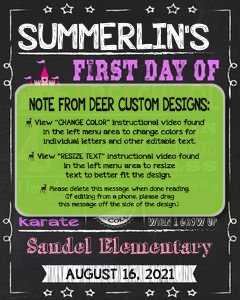 Back to School Sign Editable Template | Princess First Day of Preschool Printable Chalkboard Poster | Corjl Instant Download Template design preview