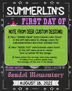 Back to School Sign Editable Template | Princess First Day 6th Grade Printable Chalkboard Poster | Corjl Instant Download Template | Sixth design preview