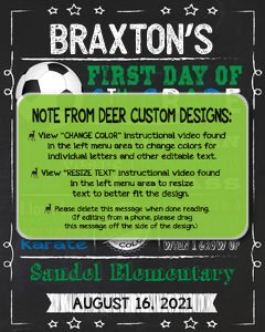 Back to School Sign Editable Template | Soccer First Day 6th Grade Printable Chalkboard Poster | Corjl Instant Download Template | Sixth design preview