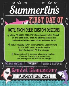 Back to School Sign Editable Template | Baby Shark First Day 3rd Grade Printable Chalkboard Poster | Corjl Instant Download Template | Third design preview