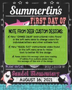 Back to School Sign Editable Template | Baby Shark First Day of 1st Grade Printable Chalkboard Poster | Corjl Instant Download Template design preview