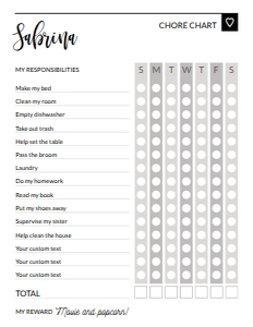 Weekly-Chore-Chart-Gray-Vertical design preview