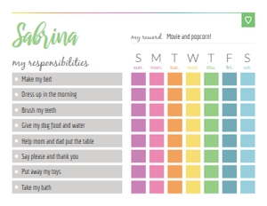 Weekly-Chore-Chart-Multicolor design preview