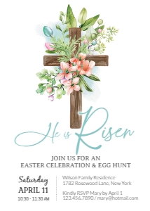 He-Is-Risen-Invitation-5x7: He-Is-Risen-Invitation