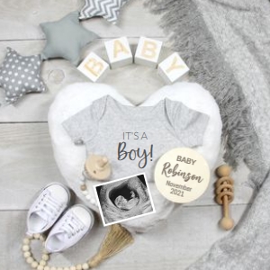 White-Heart-Boy-Baby-Announcement: White-Heart-Boy-Baby-Announcement