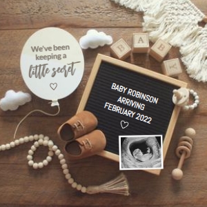 Balloon-Boho-Keeping-Secret-Baby-Announcement design preview
