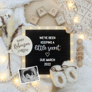 Boho-Neutral-Lights-Pregnancy-Announcement: Boho-Neutral-Lights-Pregnancy-Announcement