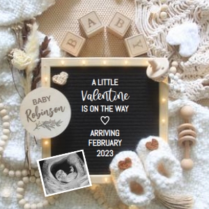 Valentine-Boho-Neutral-Baby-Announcement design preview