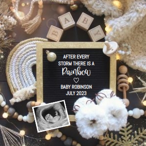 New-Years-Black-Gold-Rainbow-Baby-Announcement: New-Years-Black-Gold-Rainbow-Baby-Announcement