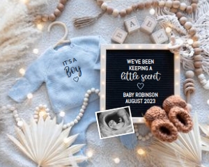 Boho-Blue-Knit-Outfit-Boy-Gender-Reveal: Boho-Blue-Knit-Outfit-Boy-Gender-Reveal