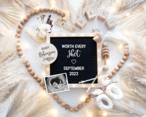 Boho-Heart-Wood-Beads-IVF-Pregnancy-Announcement: Boho-Heart-Wood-Beads-IVF-Pregnancy-Announcement