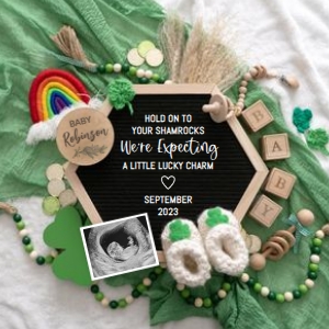 St-Patricks-Shamrocks-Hexagon-Letterboard-Pregnancy-Announcement: St-Patricks-Shamrocks-Hexagon-Letterboard-Pregnancy-Announcement