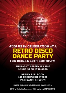 Mirror Ball Celebration Birthday Invitation design preview