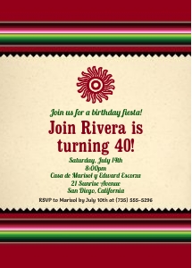 Mexican Serape Party Cinco de Mayo Fiesta Invitation design preview