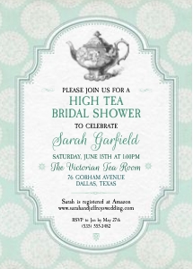 Victorian Tea Party Bridal Shower Invitation design preview