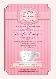 Pink Tea Party Bridal Shower Celebration Invitation design preview