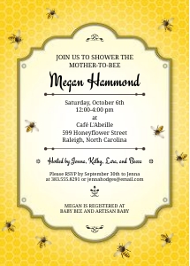 Honeybee Baby Shower Invitation design preview