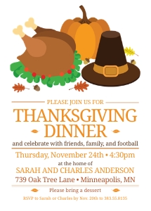 Retro Thanksgiving Dinner Party Invitation: Retro Thanksgiving Dinner Party Invitation