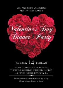 Red Rose Heart Engagement Party Valentines Day Party Invitation design preview