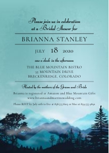 Blue Mountain Range Bridal Shower Invitation design preview
