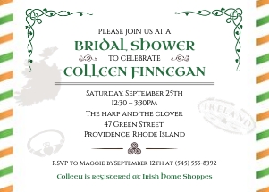 Irish Airmail Bridal Shower Party Invitation: Irish Airmail Bridal Shower Invitation