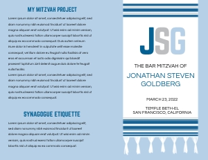 Blue Monogram Tallit Mitzvah Program design preview