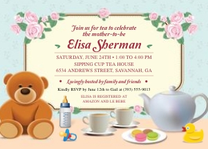 Tea Party Baby Shower Invitation design preview