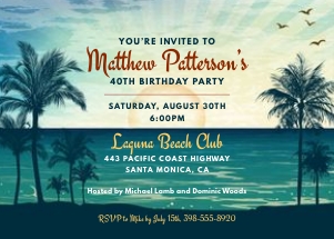 Vintage Tropical Beach Party Invitation design preview