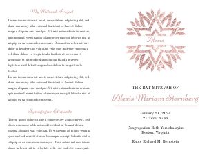 Rose Gold Star of David Mitzvah Bifold Program design preview
