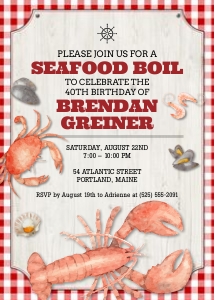 Seafood Boil Party Invitation design preview